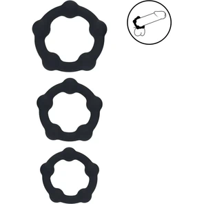  Набор из 3 эрекционных колец Beaded Silicone Cockring Set 
