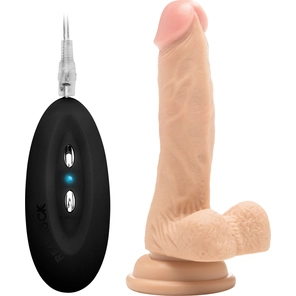  Телесный вибратор-реалистик Vibrating Realistic Cock 7 With Scrotum 18 см 