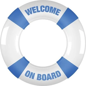  Бело-голубое эрекционное кольцо на пенис Buoy Welcome On Board 