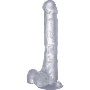  Прозрачный фаллоимитатор Realistic Cock 10 With Scrotum 27 см 