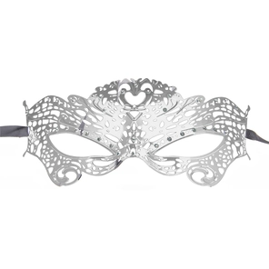  Серебристая металлическая маска Butterfly Masquerade Mask 