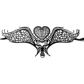  Чёрная металлическая карнавальная маска Swan Masquerade Mask 