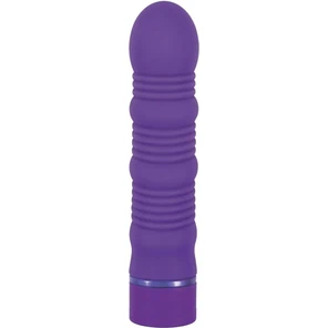  Фиолетовый ребристый вибромассажёр Maxx Power Vibe 19 см 
