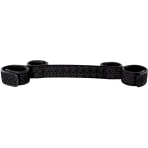  Чёрная виниловая распорка для ног Soft Spreader Bar с манжетами для рук 
