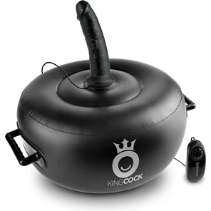  Чёрный надувной пуф с 3 сменными насадками разного цвета и размера Deluxe Vibrating Inflatable Hot Seat 