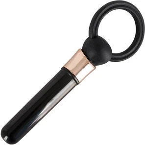  Чёрное эрекционное кольцо с вибростимулятором Penisring mit Minivibrator 