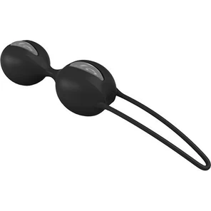  Чёрно-серые вагинальные шарики Smartballs Duo 