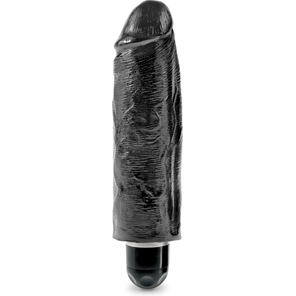  Чёрный вибратор-реалистик 6 Vibrating Stiffy 17,8 см 