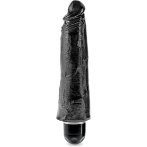  Чёрный вибратор-реалистик 8 Vibrating Stiffy 24,8 см 