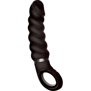  Чёрный витой вибратор Fun Toys Gjack 2 22 см 