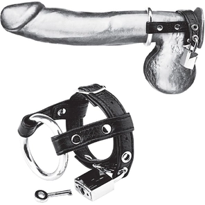  Утяжка на пенис на замочке Duo Cock And Ball Lock 