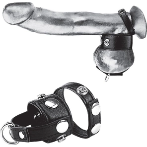  Утяжка для мошонки и пениса Cock Ring With 1 Ball Stretcher And Optional Weight Ring 