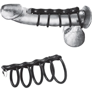  Хомут на пенис с 5 резиновыми кольцами 5 Ring Rubber Gates Of Hell With Lead 