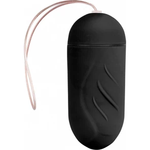  Чёрное виброяйцо Ribbed Egg на дистанционном управлении 