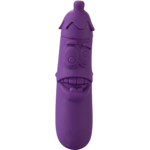  Фиолетовый мини-вибратор Wild Aubergine в виде баклажана 