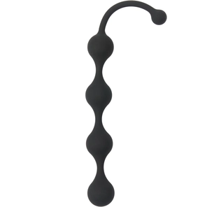  Чёрная анальная цепочка Four Beads Anal Black 24 см 