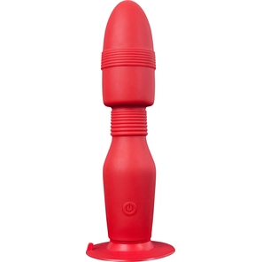  Красная анальная пробка с вибрацией MENZSTUFF VIBRATING BUTT PLUG 8.5INCH 21,5 см 