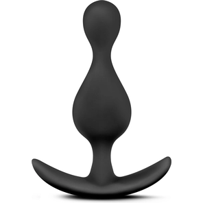  Чёрная фигурная анальная пробка Luxe Explore 11,4 см 