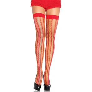  Яркие чулки в полосочку от Leg Avenue Rainbow Thorn с однотонной резиночкой 