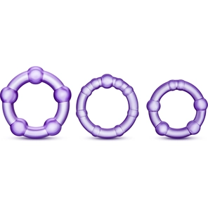  Набор из 3 фиолетовых эрекционных колец Stay Hard Beaded Cockrings 