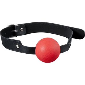  Красный силиконовый кляп-шар с ремешками из полиуретана Solid Silicone Ball Gag 