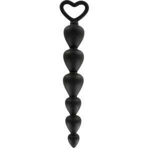 Чёрная анальная цепочка Bottom Beads 17,8 см 