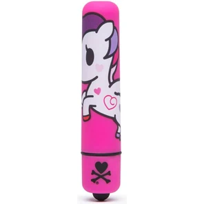  Розовая вибропуля с веселым принтом MINI BULLET VIBRATOR PINK UNICORN 