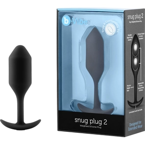  Чёрная пробка для ношения B-vibe Snug Plug 2 11,4 см 
