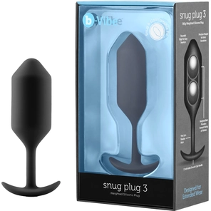  Чёрная пробка для ношения B-vibe Snug Plug 3 12,7 см 