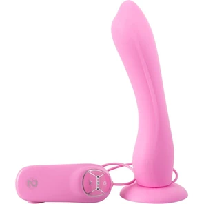  Розовый вибратор на основании-присоске Silicone Rose Vibe 19 см 