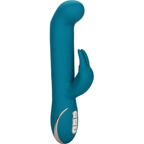  Бирюзовый вибратор с изогнутой головкой Jack Rabbit Signature Silicone Rocking G Rabbit 20 см 