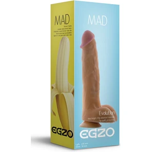  Крупный телесный фаллоимитатор Mad Banana с мошонкой 23,5 см 