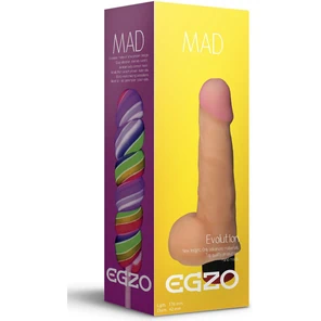  Телесный реалистичный мультискоростной вибратор Mad Lollipop 17,6 см 
