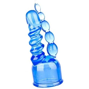  Синяя двойная насадка для массажера Magic Wand 