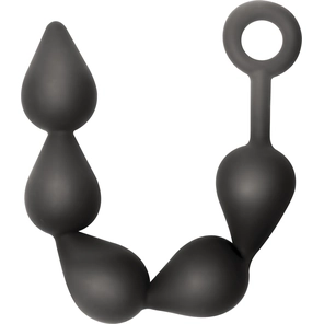  Чёрная анальная цепочка Black Edition Anal Super Beads 40 см 