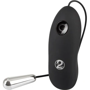  Серебристая вибропуля с пультом Petite Bullet 
