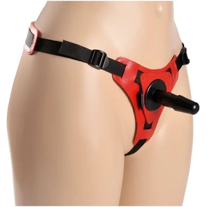  Красно-чёрные трусики с плугом HARNESS Trapper размер XS-M 
