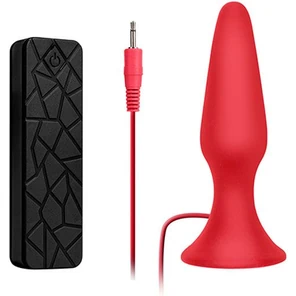  Красная анальная вибропробка с пультом управления MENZSTUFF 5INCH SLIM INTRUDER BUTT PLUG 13 см 