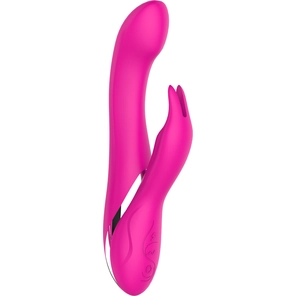  Розовый вибратор NAGHI NO.19 RECHARGEABLE DUO VIBRATOR со стимулятором клитора 