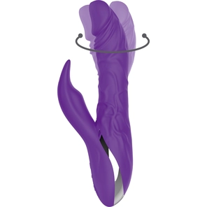  Фиолетовый ротатор NAGHI NO.20 RECHARGEABLE DUO VIBRATOR с клиторальным отростком 
