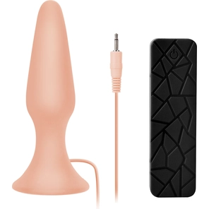  Телесная анальная пробка с вибрацией BOOTYFUL 6INCH SLIM INTRUDER 15 см 
