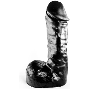  Чёрный фаллоимитатор All Black с мошонкой 24,5 см 