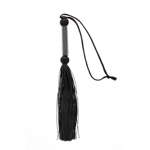  Чёрная мини-плеть из силикона и акрила SILICONE FLOGGER WHIP 25,6 см 