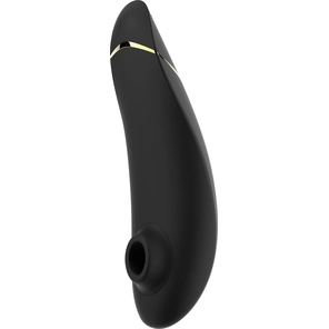  Чёрный бесконтактный клиторальный стимулятор Womanizer Premium 