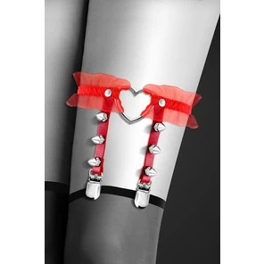  Красная подвязка с сердцем и шипами GARTER WITH HEART 