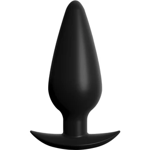  Черная коническая анальная пробка Small Weighted Silicone Plug 10,4 см 