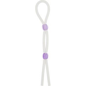  Прозрачное эрекционное кольцо-лассо SILICONE LASSO COCK RING DUAL BEADS 