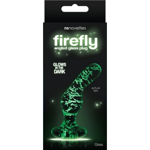  Стеклянная, светящаяся в темноте пробка FIREFLY GLASS ANGLED PLUG 11 см 