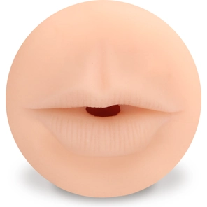  Телесный мастурбатор-ротик с эффектом смазки Deluxe Oral 