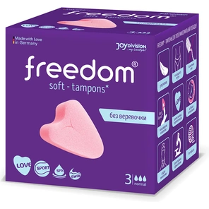  Женские гигиенические тампоны без веревочки FREEDOM normal 3 шт 